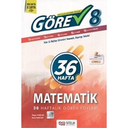 NİTELİK 8.SINIF GÖREV MATEMATİK -FEN BİLİMLERİ 36 HAFTA HAFTALIK FÖYLERİ