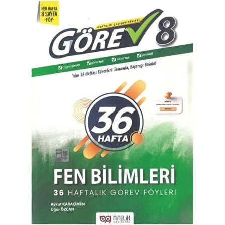 NİTELİK 8.SINIF GÖREV MATEMATİK -FEN BİLİMLERİ 36 HAFTA HAFTALIK FÖYLERİ