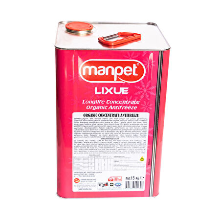 Manpet Lixue Organik Antifriz - 15 Kg - Kırmızı Organik Konsantre Antifriz