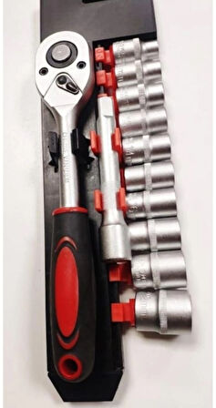 Premium 12 Parça Lokma Anahtar Takımı Cırcırlı Seti Standlı Otomatik Ayarlı Kilitli Mandallı Somun