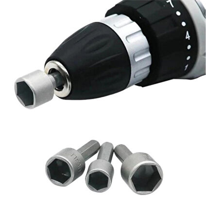 Manyetik Mıknatıslı 5 6 7 8 9 10 11 12 13 mm Somun Civata Adaptör Seti CRV Metal Matkap Uyumlu Uç