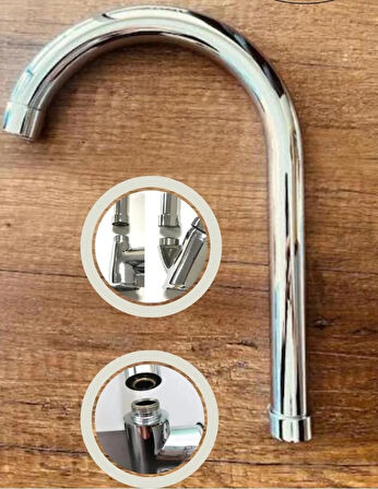 Mutfak & BANYO Eviye Batarya Kuğu Borusu Uzun Baston 27 Cm