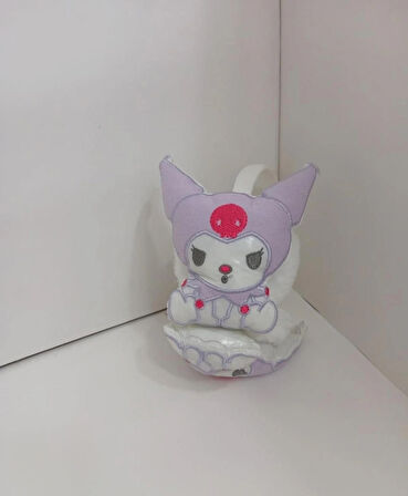 Çocuk pelüş Kış Kulaklığı kuromi figürlü MOR RENK