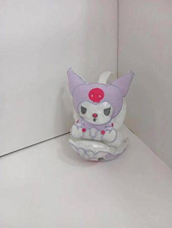 Çocuk pelüş Kış Kulaklığı kuromi figürlü MOR RENK