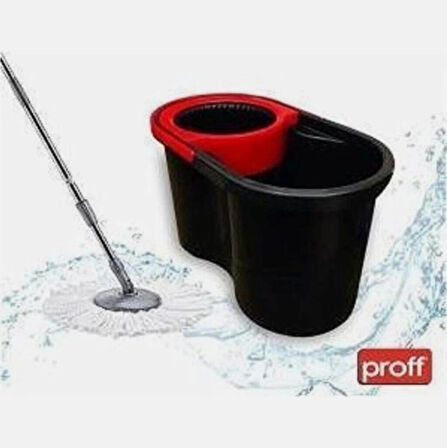 turbo Star Black Microfiber Döner Başlıklı Temizlik Seti Büyük Boy Mop 13 Lt.