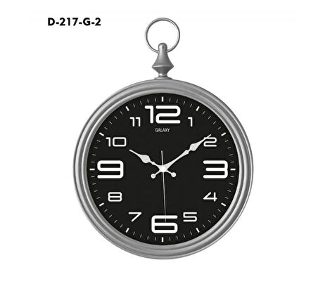  Dekoratif Köstekli Duvar Saati GRİ KENAR 40*30