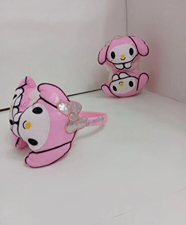 Çocuk pelüş Kış Kulaklığı kuromi figürlü PEMBE
