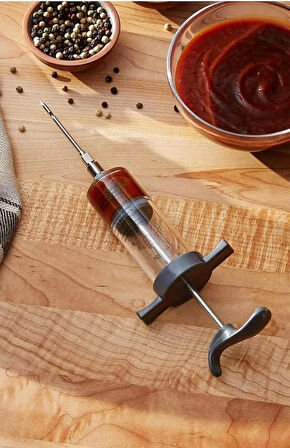 Et Marine Enjektörü Paslanmaz Çelik Iğneli Baharat Sos Şırıngası 50ml