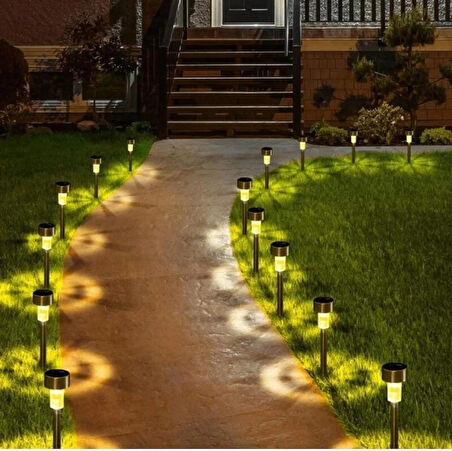 Solar Bahçe Lambası 10’lu Set Direk Aydınlatma – Güneş Enerjili LED Işık, Dış Mekan Aydınlatması,
