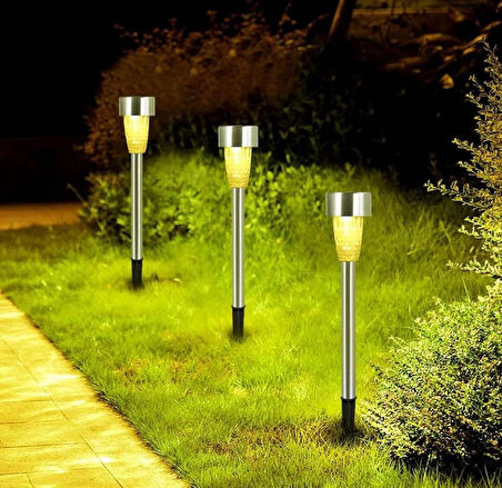 Solar Bahçe Lambası 10’lu Set Direk Aydınlatma – Güneş Enerjili LED Işık, Dış Mekan Aydınlatması,