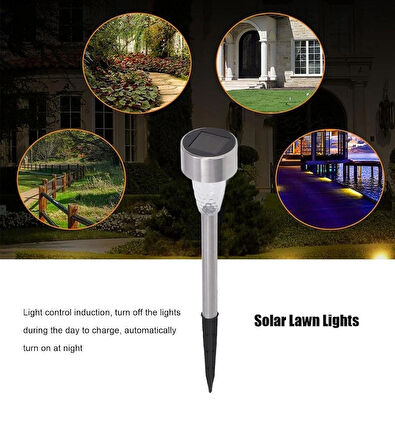 Solar Bahçe Lambası 10’lu Set Direk Aydınlatma – Güneş Enerjili LED Işık, Dış Mekan Aydınlatması,