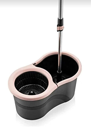 360 Smart Mop Jr. Black Siyah Temizlik Paspas Seti Pembe