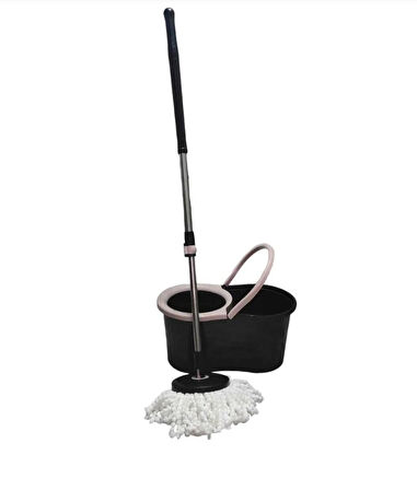 360 Smart Mop Jr. Black Siyah Temizlik Paspas Seti Pembe