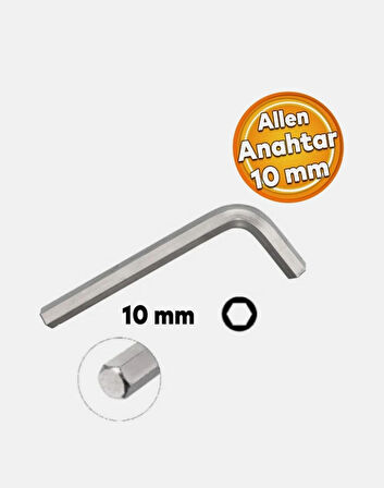 Allen Alyan Anahtar 10 mm Altıgen Vida Somun Sıkma Sökme