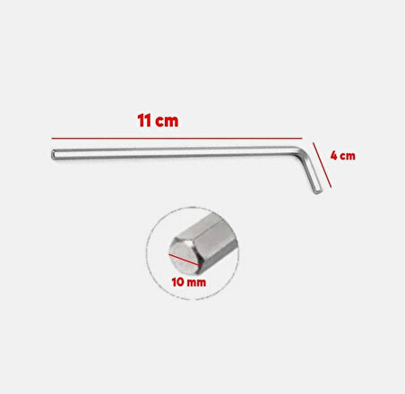 Allen Alyan Anahtar 10 mm Altıgen Vida Somun Sıkma Sökme