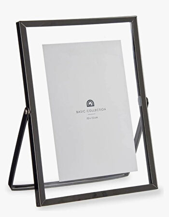 siyah, resim çerçevesi, metal cam, dikey dikdörtgen RESİM  çerçevesi 25*20 CM