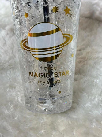 PİPETLİ BARDAK MATARA SEVİMLİ SULUK 450 ml  ÇİFT  ASTRONOT FİGÜRLÜ