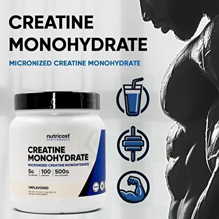 Nutricost Creatine Monohydrate Powder 500 GRAM - USA MENŞEİ