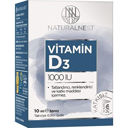NaturalNest Vitamin D3 1000 IU 10 ml Sprey