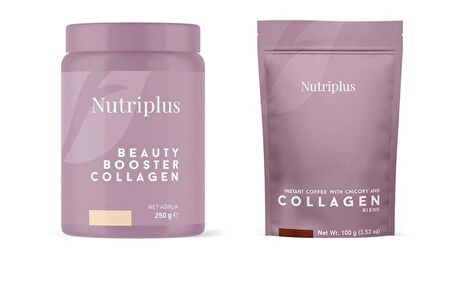 Nutriplus Kolajen Beauty Set- Kolajen Toz Kolajenli Hindiba Kahve