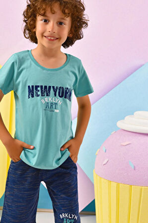 Newyork T-shirt Ve Şort 2'li Takım Erkek