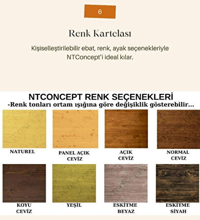 NTconcept Arden Doğal Ahşap Tel Sandalyeli Yemek Masası Takımı+4sandalye