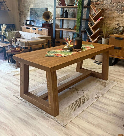 NTConcept Farmhouse Ahşap Masif Yemek Masası 100x200