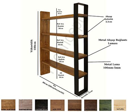 Ntconcept Via Masif Ağaç Kitaplık-Vitrin