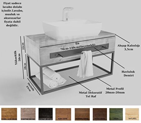 Ntconcept Are Masif Ahşap Lavabo Dolabı Hilton