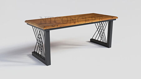 Ntconcept Tron Çalışma Masası Ahşap 100 x 240 cm Açık Ceviz - Siyah 