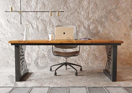 Ntconcept Tron Çalışma Masası Ahşap 85 x 220 cm Açık Ceviz 