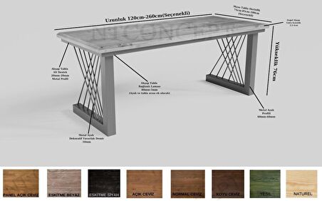Ntconcept Tron Çalışma Masası Ahşap 85 x 220 cm Açık Ceviz 