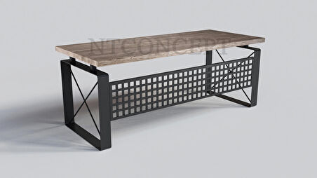 Ntconcept Quin Çalışma Masası Ahşap - Metal 100 x 210 cm - Siyah 