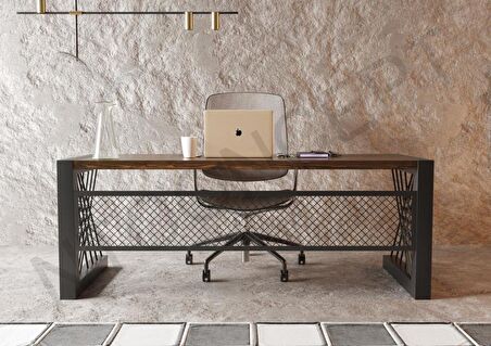 Ntconcept Alfa Çalışma Masası Ahşap - Masif 100 x 240 cm Siyah 