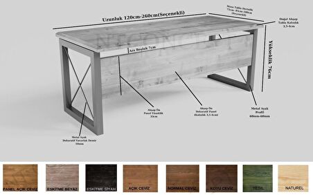 Ntconcept Win Çalışma Masası Ahşap 85 x 140 cm Koyu Ceviz 