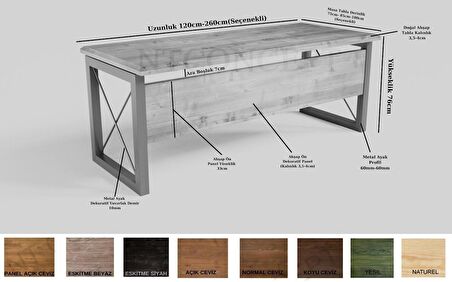 Ntconcept Win Çalışma Masası Ahşap 85 x 220 cm Koyu Ceviz - Kahverengi 