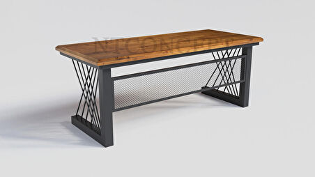 Ntconcept Onix Çalışma Masası Ahşap - Metal 85 x 180 cm Kahverengi - Siyah 