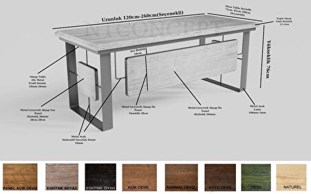 Ntconcept Shi Çalışma Masası Ahşap 75 x 170 cm 