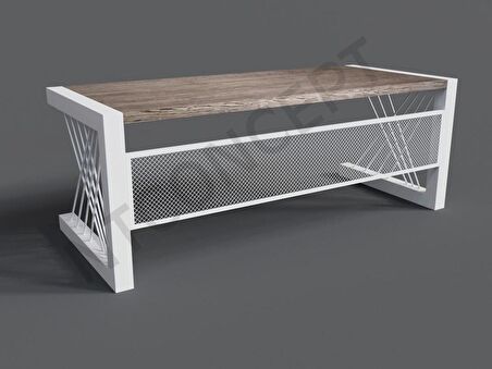 Ntconcept Alfa Çalışma Masası Ahşap - Masif 100 x 210 cm Açık Ceviz - Beyaz 