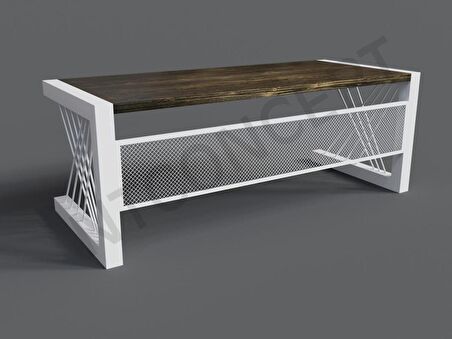 Ntconcept Alfa Çalışma Masası Ahşap - Masif 85 x 220 cm Beyaz - Siyah 