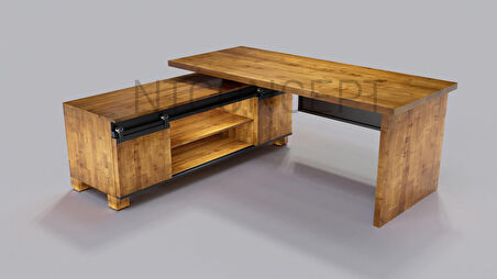 Ntconcept Enox Ofis Masası Ahşap 100 x 240 cm Koyu Ceviz 