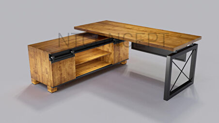 Ntconcept Rez Çalışma Masası Ahşap 100 x 240 cm - Siyah 