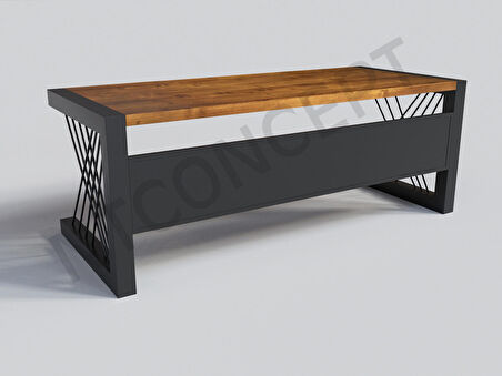Ntconcept Vena Çalışma Masası Ahşap 100 x 240 cm Metal - Açık Ceviz - Siyah