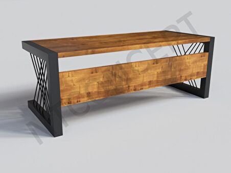 Ntconcept Trin Çalışma Masası Ahşap 100 x 240 cm Kahverengi - Siyah