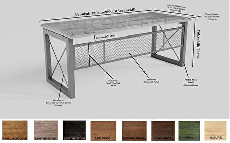 Ntconcept Truva Çalışma Masası Ahşap 85 x 200 cm Açık Ceviz 