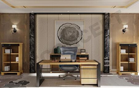 Ntconcept Nita Ofis Masası Ahşap 85 x 180 cm Açık Ceviz - Siyah 