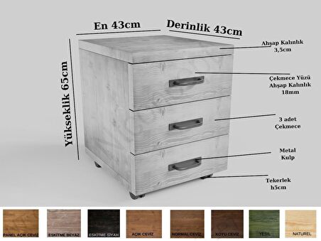 Ntconcept Mevra Çalışma Masası Ahşap 75 x 200 cm Açık Ceviz - Beyaz 