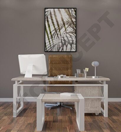 Ntconcept Kio Doğal Ahşap Üçlü Ofis ve Çalışma Odası Takımı