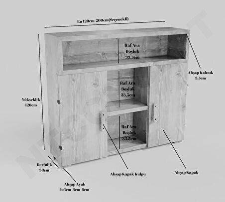 Ntconcept Tue Çalışma Odası Takımı Ahşap 75 x 160 cm Açık Ceviz 