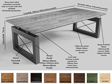 Ntconcept Lia Masif Ahşap Toplantı Masası